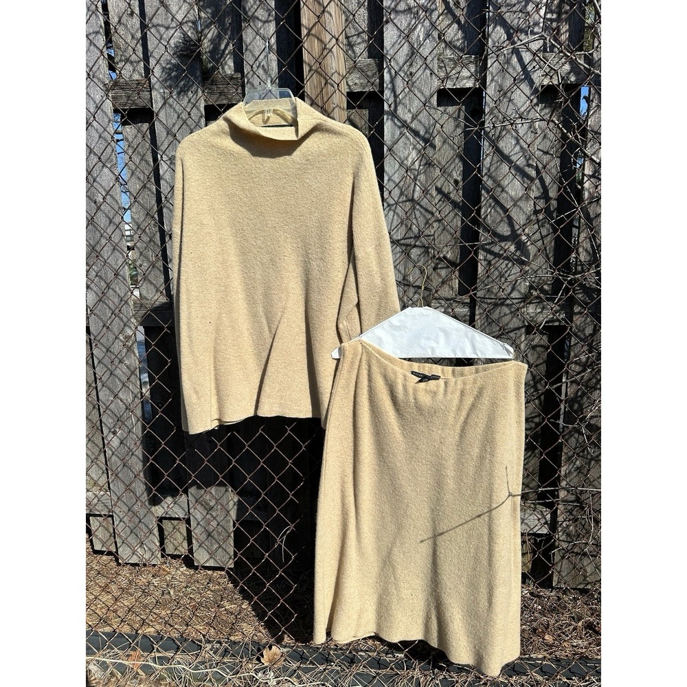 Ralph Lauren RL Wool Sweater‎ Skirt Set Beige Size M 2pc